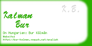 kalman bur business card